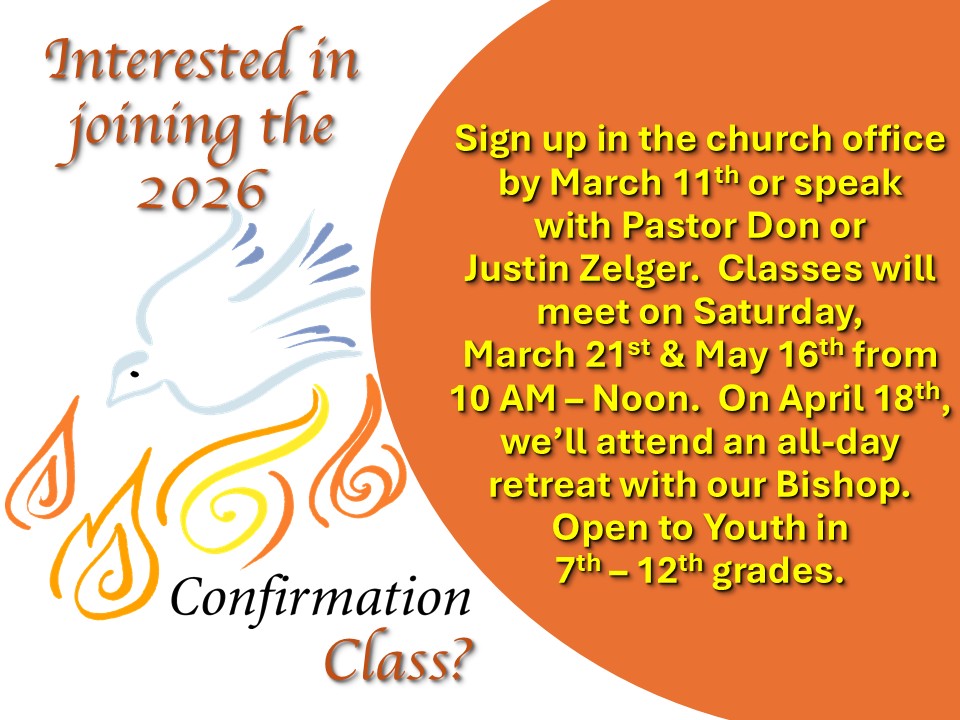 Confirmation Classes 2026-2